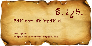 Bátor Árpád névjegykártya